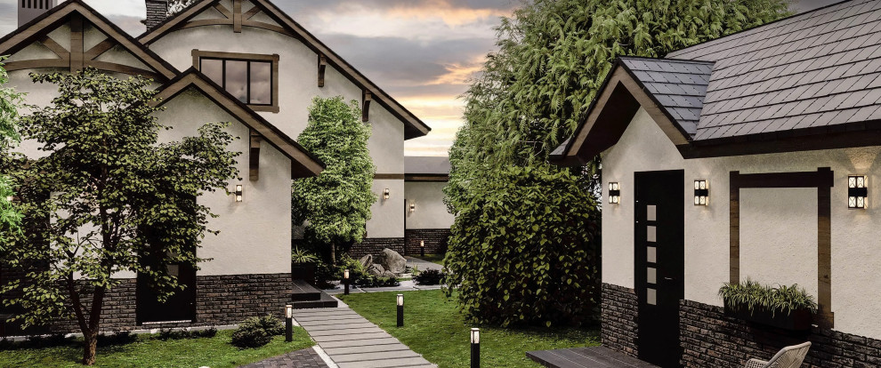 Обложка проекта: Дизайн- проект  фасада и благоустройства  жилого дома