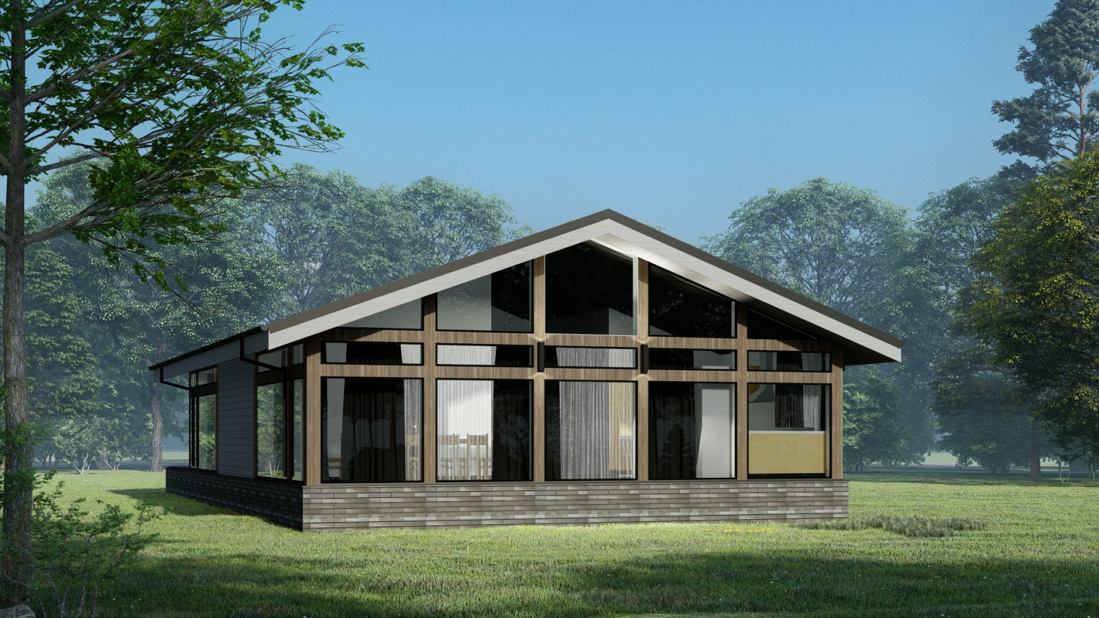 Фахверковый дом с панорамными окнами