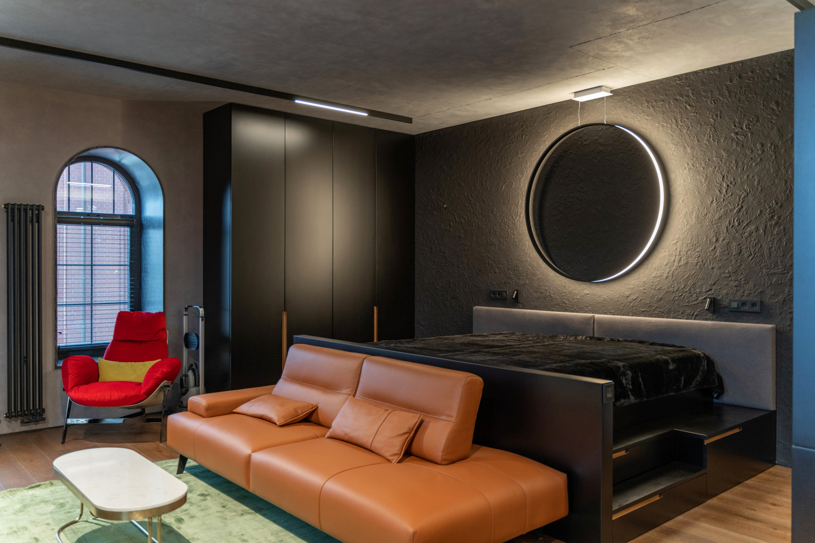 Обложка проекта: Брутальный интерьер апартаментов в ЖК Резиденции Архитекторов