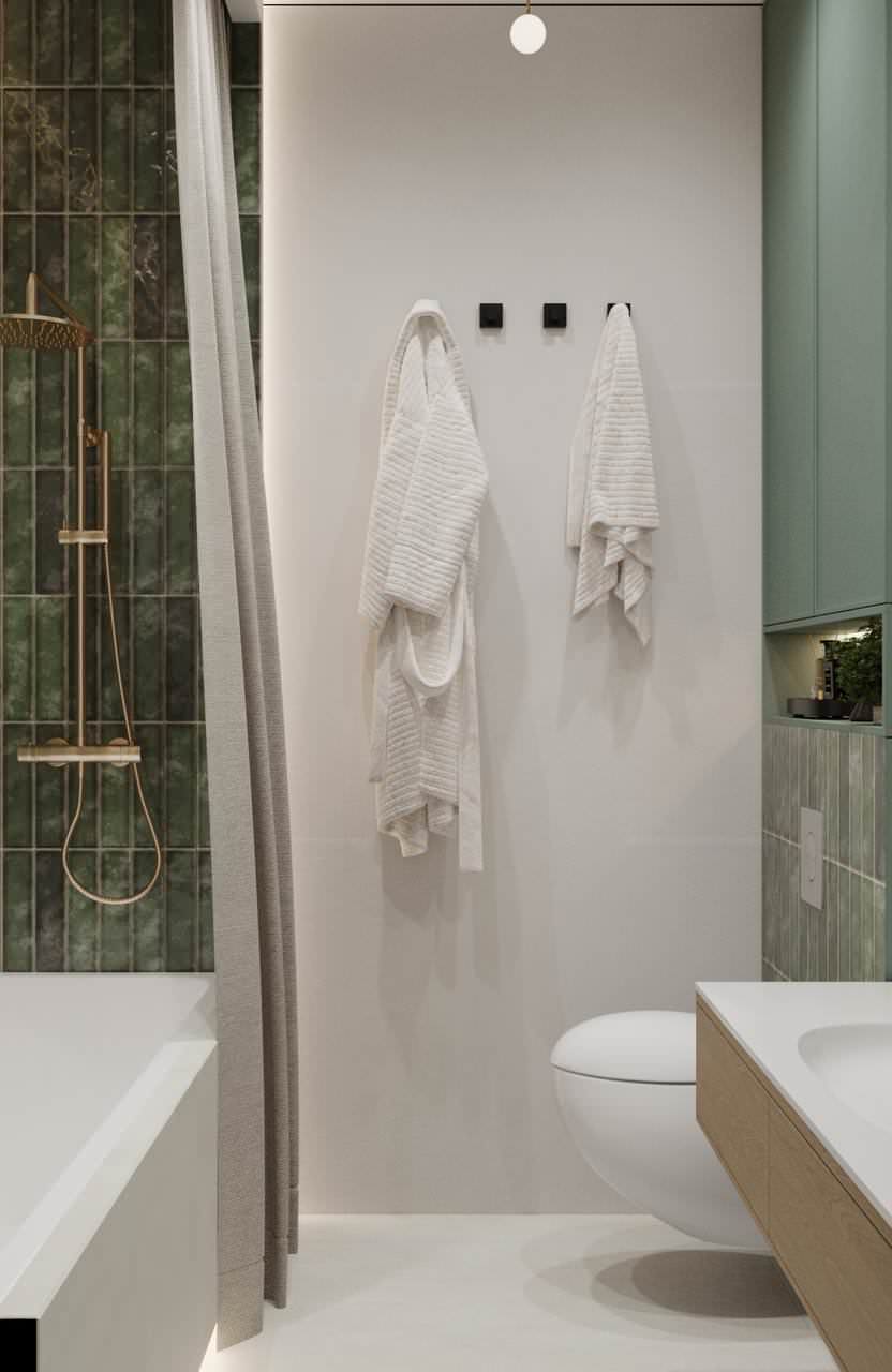 Дизайн ванной комнаты в современном стиле. Город Новосибирск