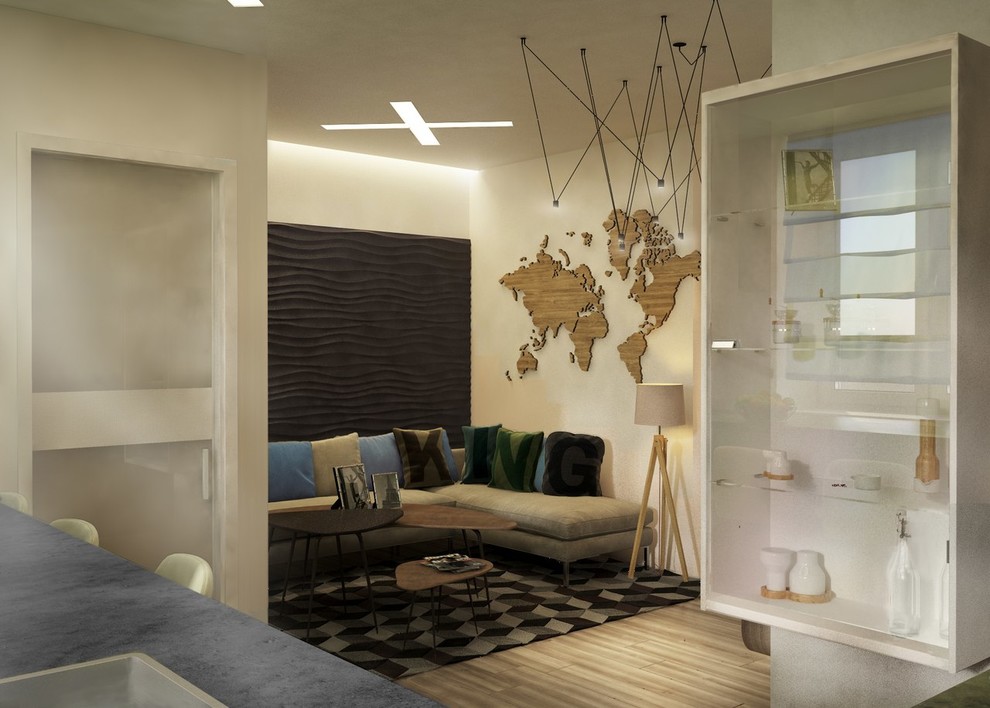 Кухня вид на мягкую группу