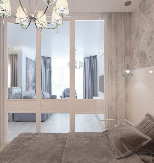 Визуализация кухни-гостиной, спальни