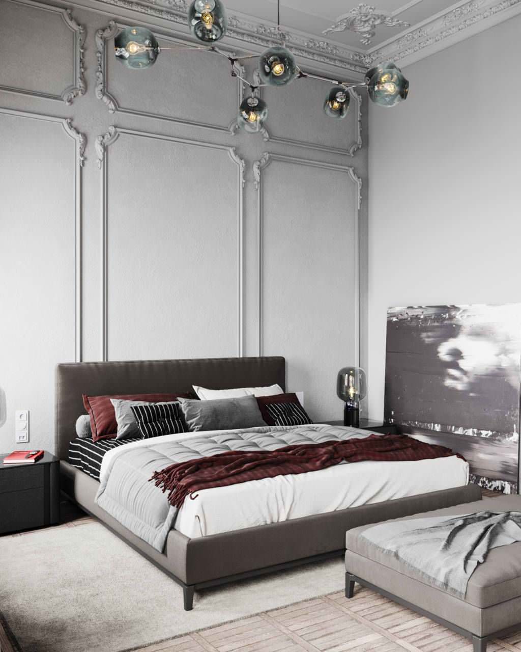 One bedroom apartment 65 m² in eclectic style