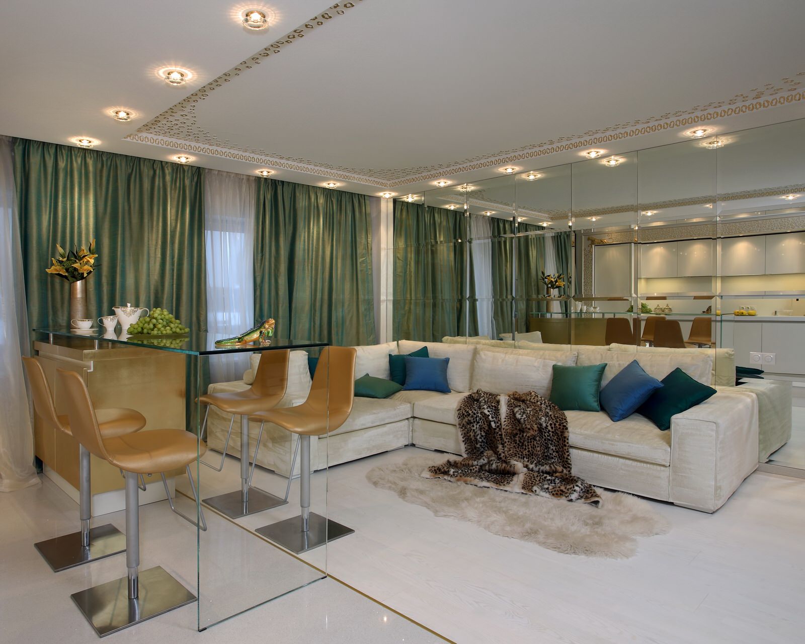 Гостиная в стиле ардеко 100 кв.м.