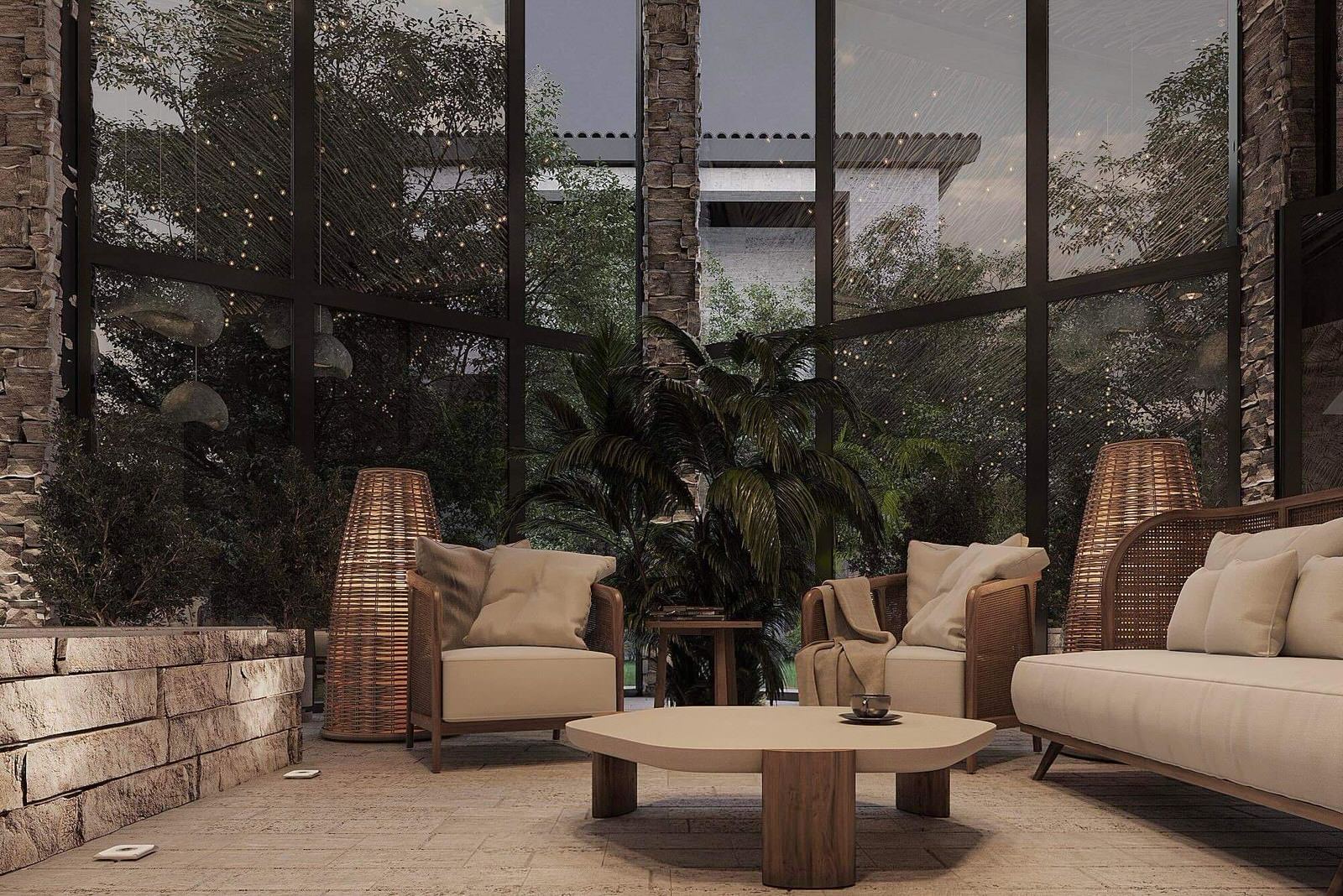 Summer Kitchen with Tropical Style