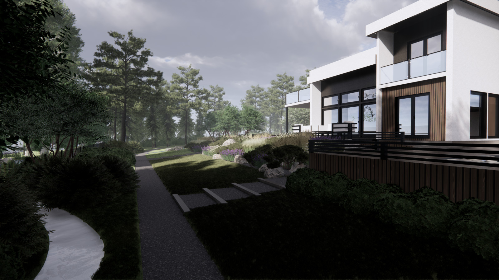 Нижняя часть участка с ручьем