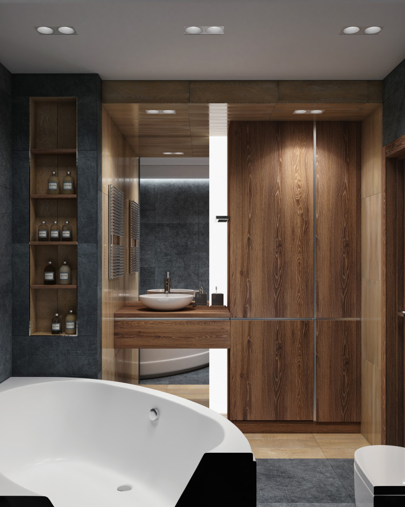 Современная студия в дереве)