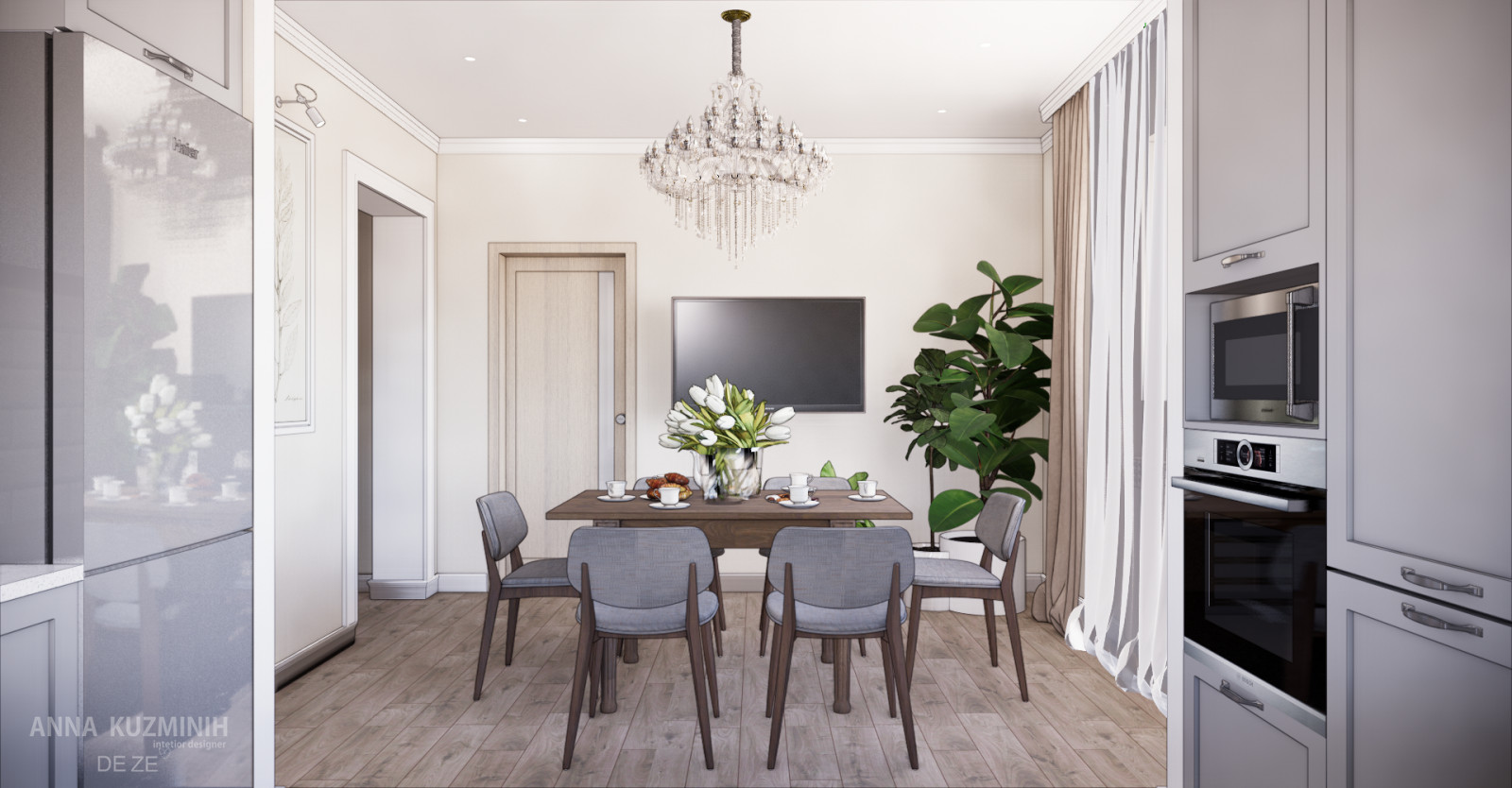 Частный дом. Кухня-столовая