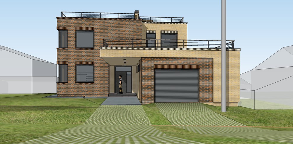 Проект загородного дома с плоской кровлей