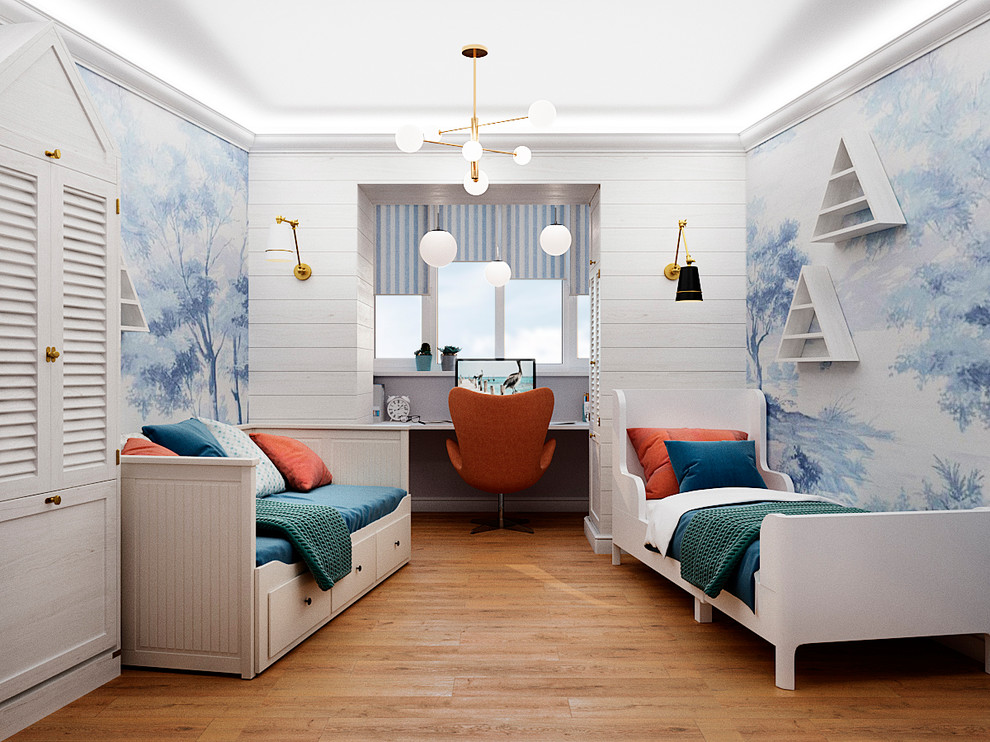 Обложка проекта: Проект интерьера детской комнаты для мальчика и девочки.