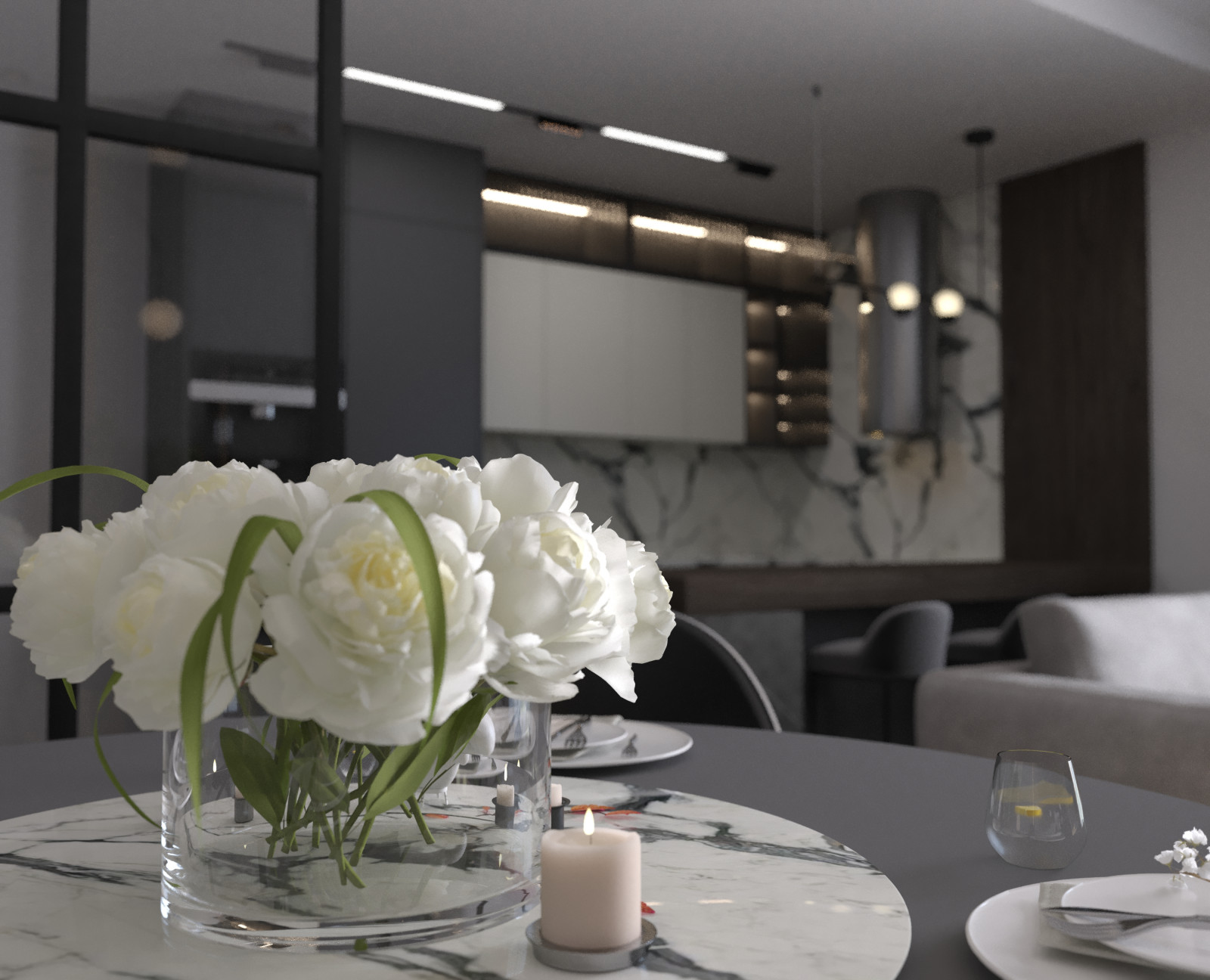 Кухня + Гостиная