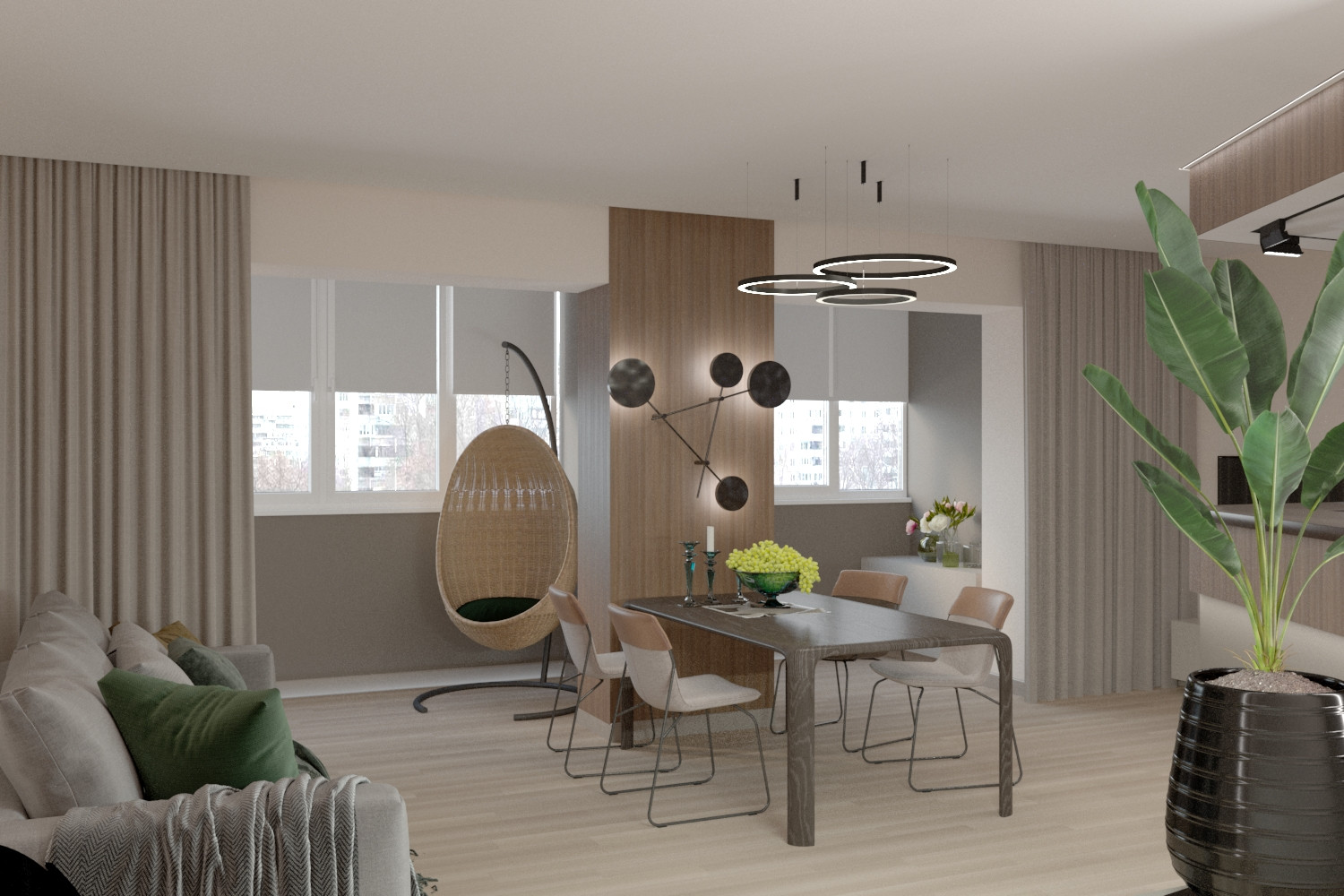 Кухня-гостиная: союз легкости и брутальности