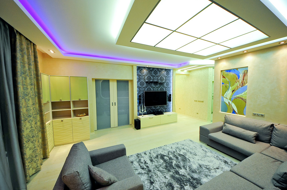 Скай Форт. Необычный интерьер квартиры площадью около 100 м2