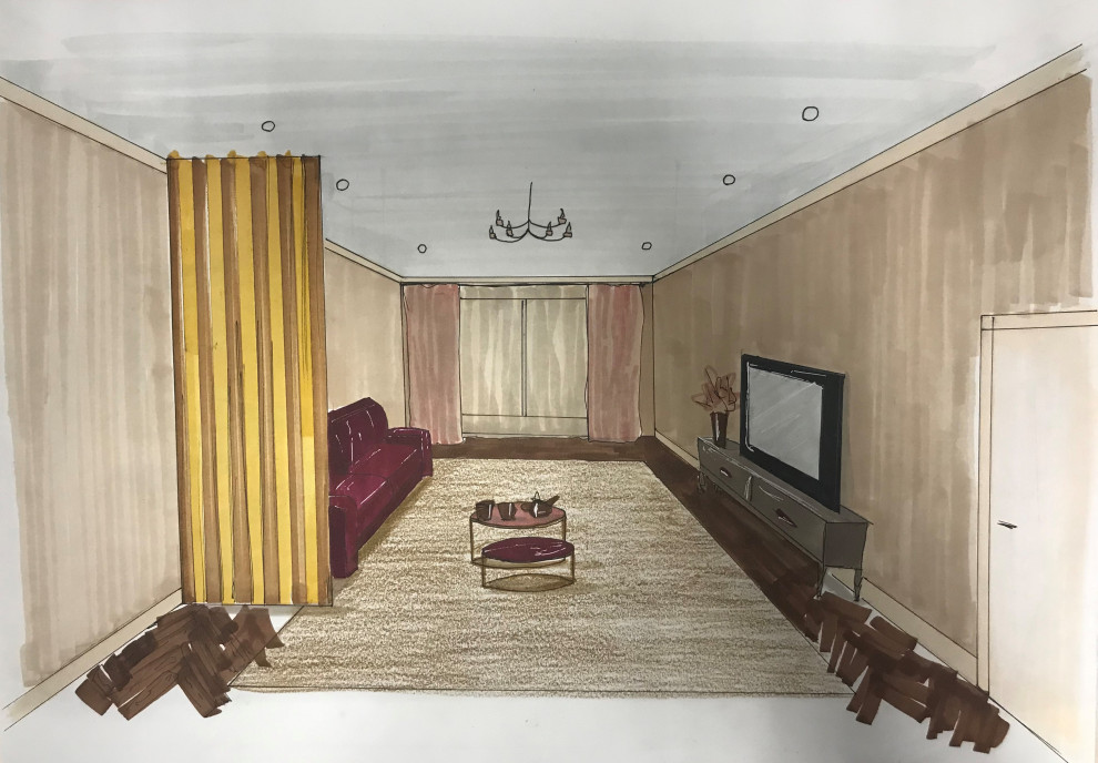 скетч гостиной