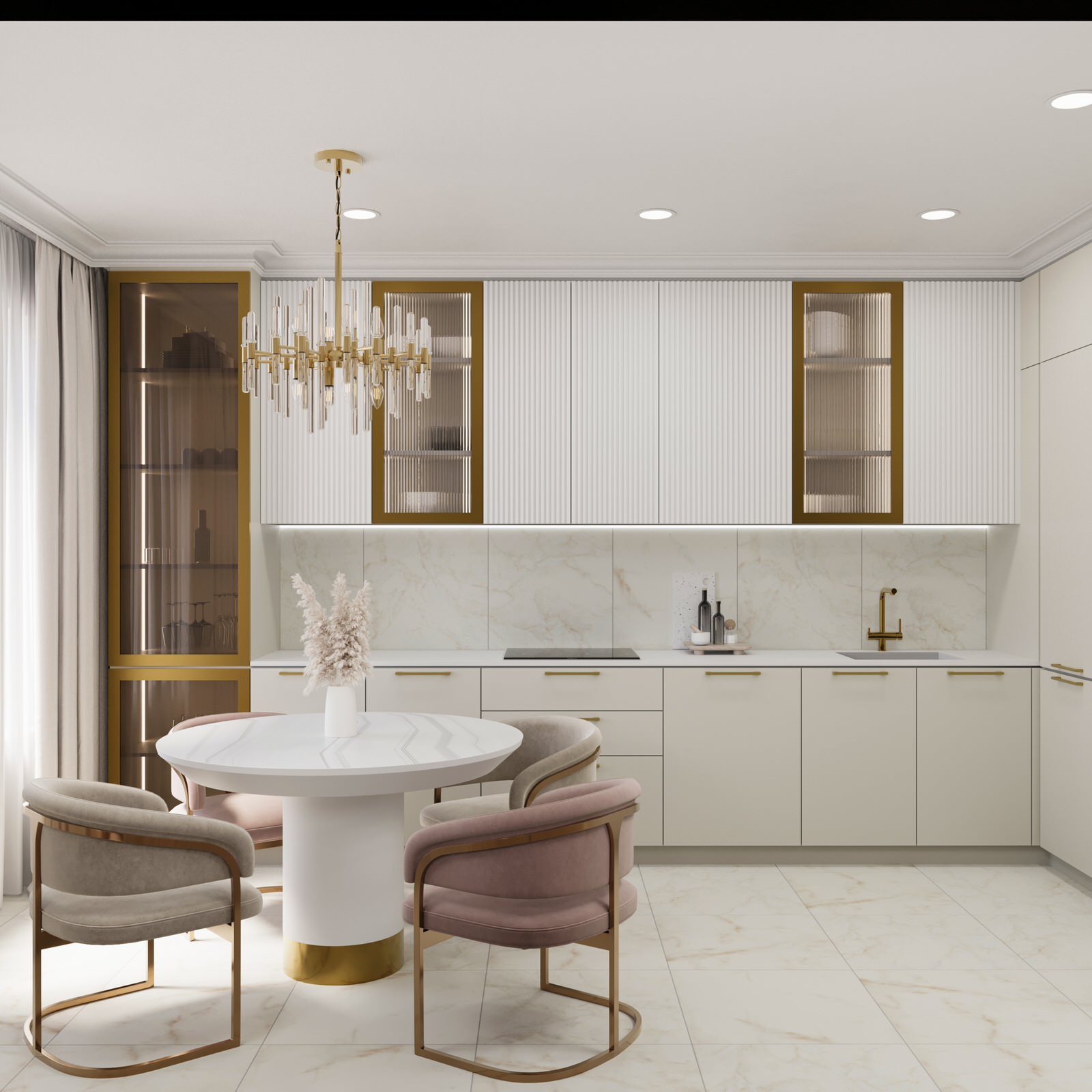 Проект квартиры в 99,2 м2 в неоклассике для молодой пары