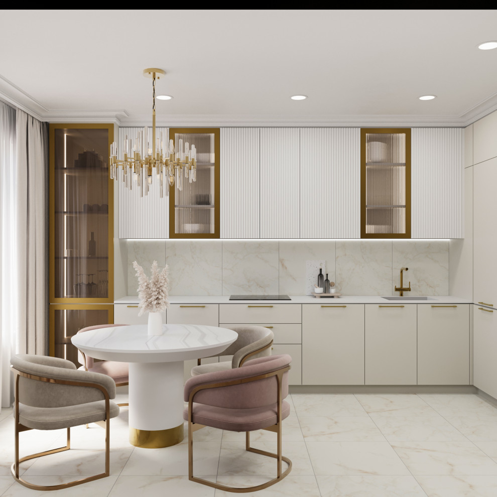 Проект квартиры в 99,2 м2 в неоклассике для молодой пары