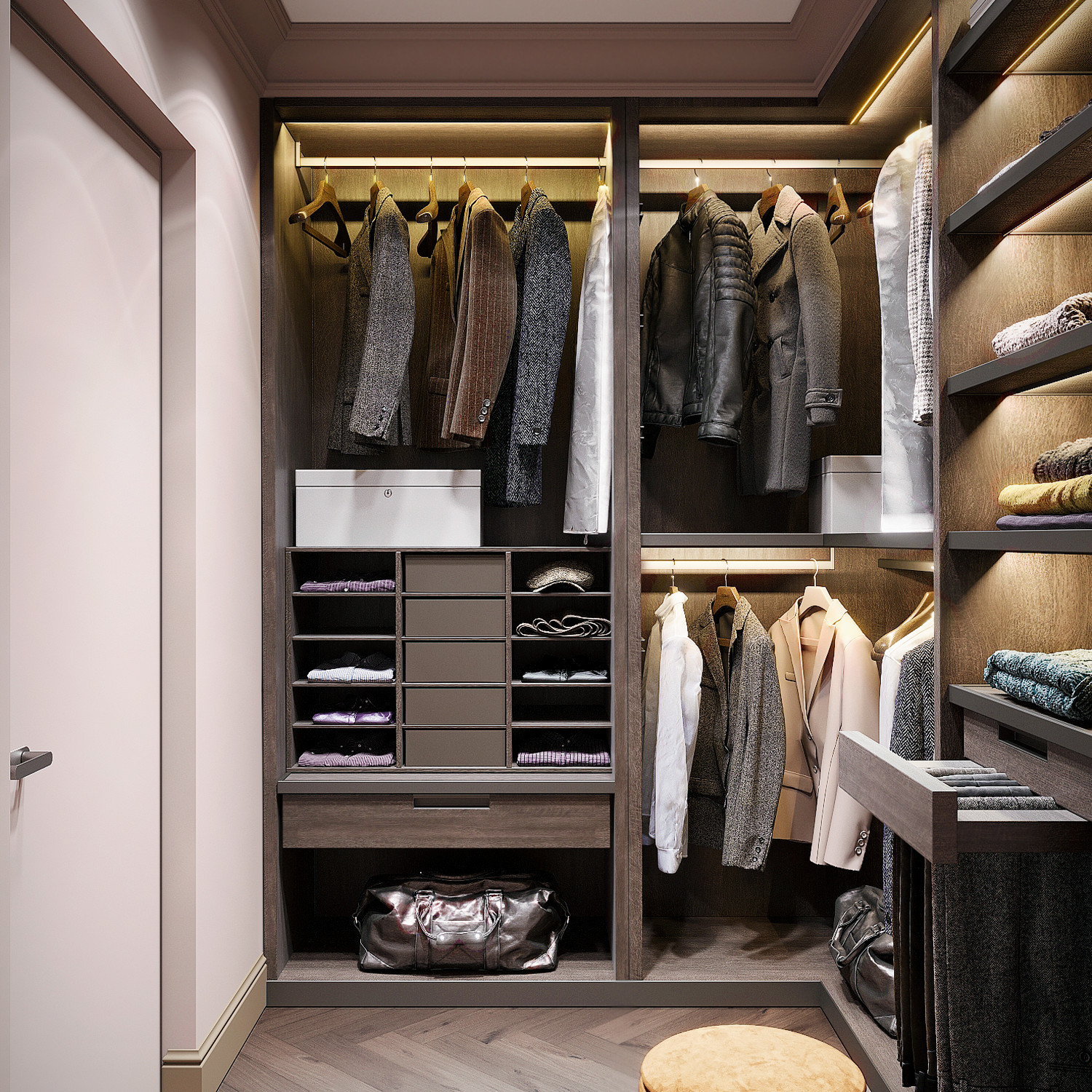 Спальня с гардеробной комнатой