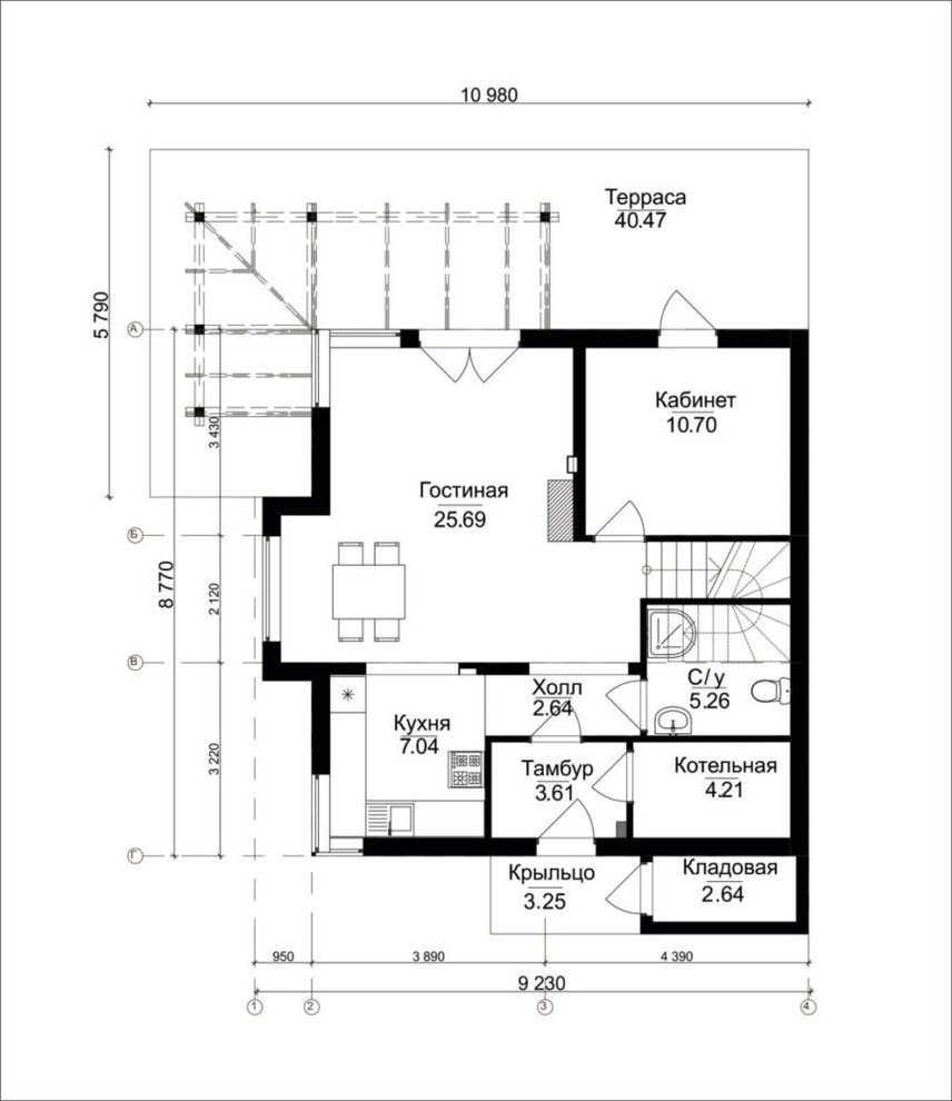 Проект дома из газобетона № 496 — 176 м2