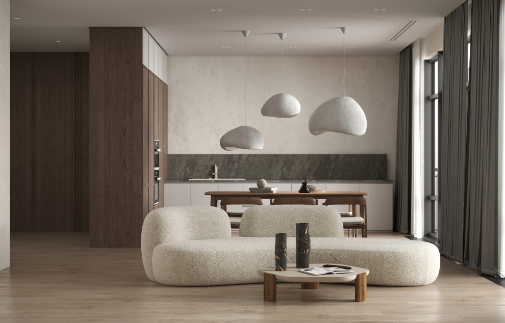 Обложка проекта: Визуализация кухни-гостиной