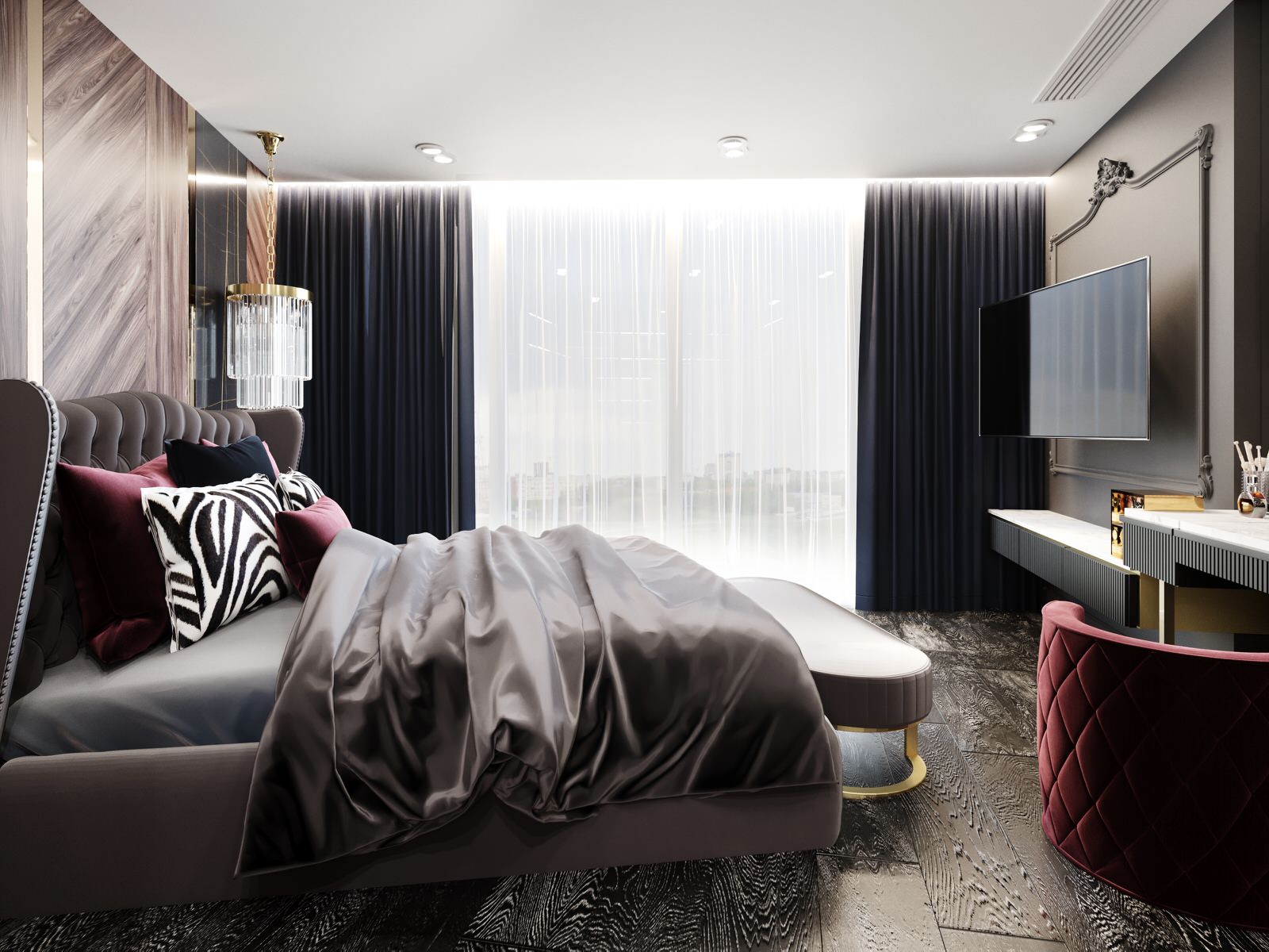 Спальня с гардеробной