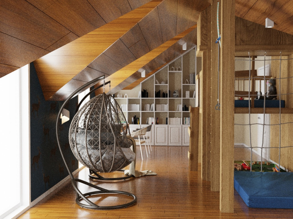 Обложка проекта: Детская комната на мансарде