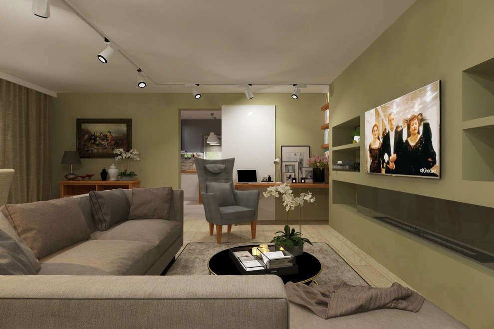 Дом с оливковой гостиной