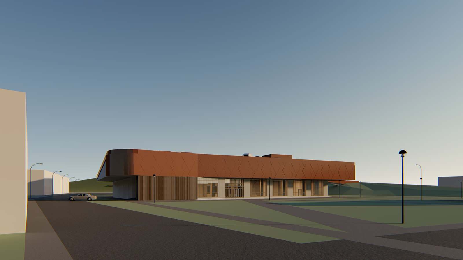 Проект здания аквапарка в Смоленске по ул. Кашена