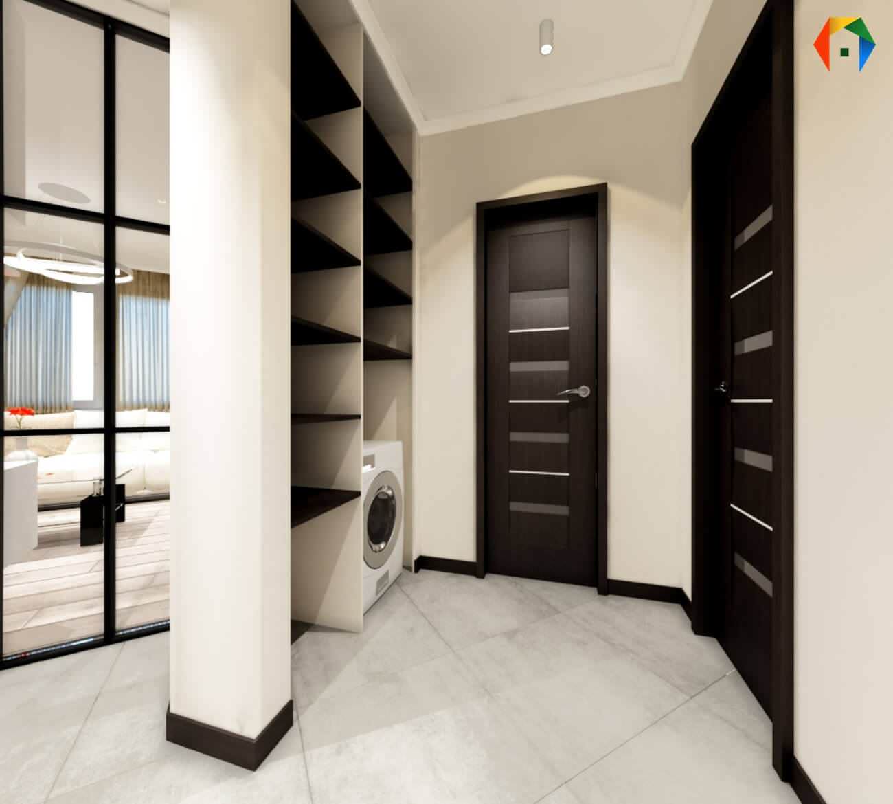 Сколковская. Дизайн-проект 3-комнатной квартиры, с коллажами и визуализацией в О