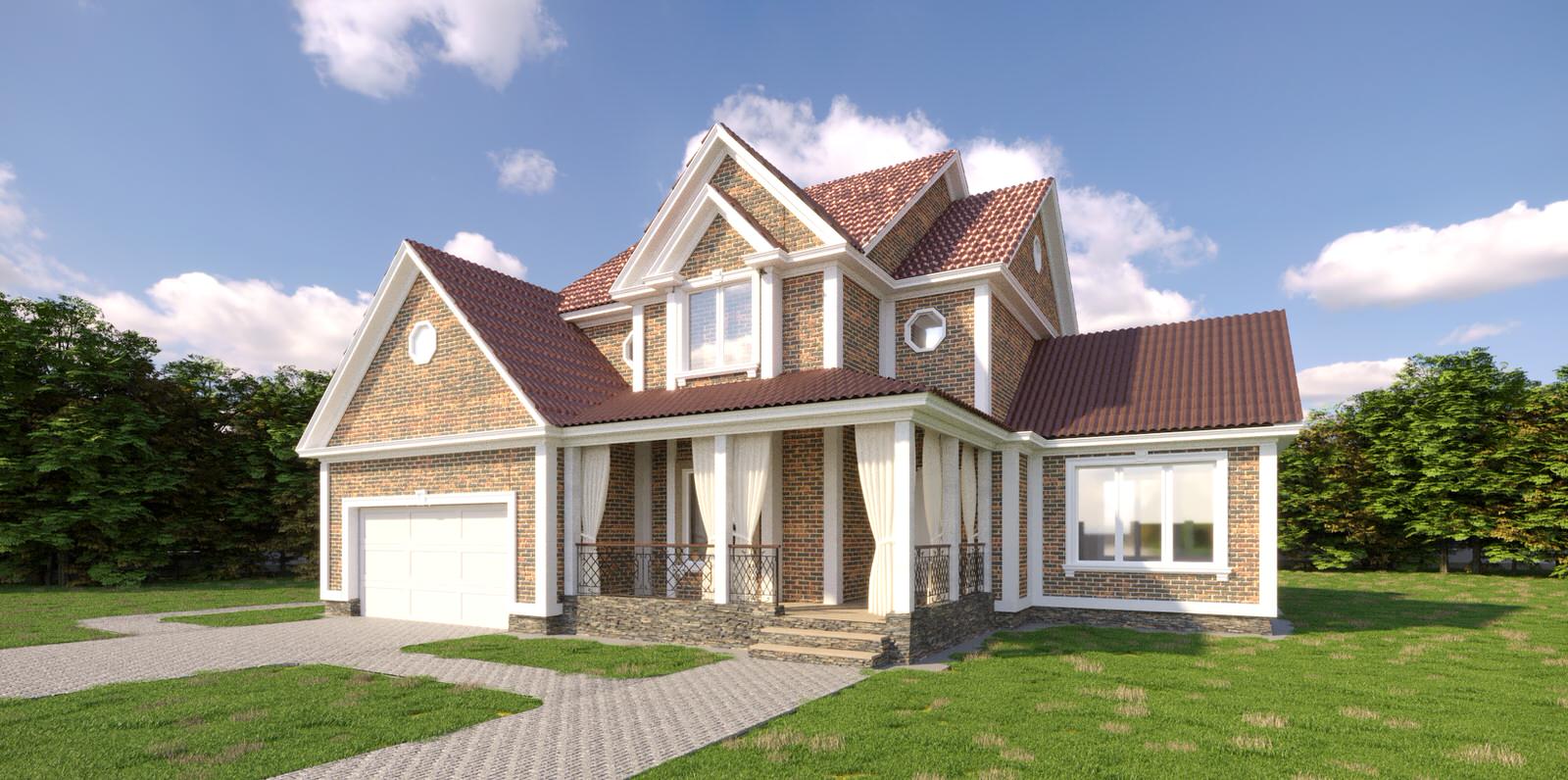 Обложка проекта: Дизайн проект фасада частного жилого дома в Московской области