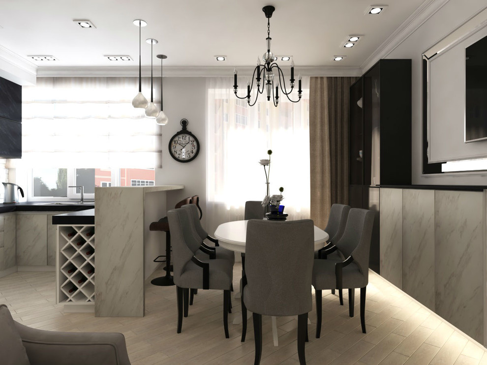 Объединенная кухня-гостиная