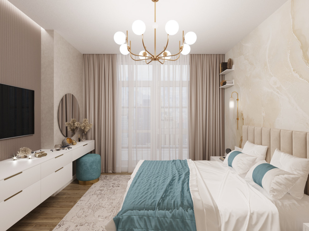 Дизайн спальни в бежевом стиле