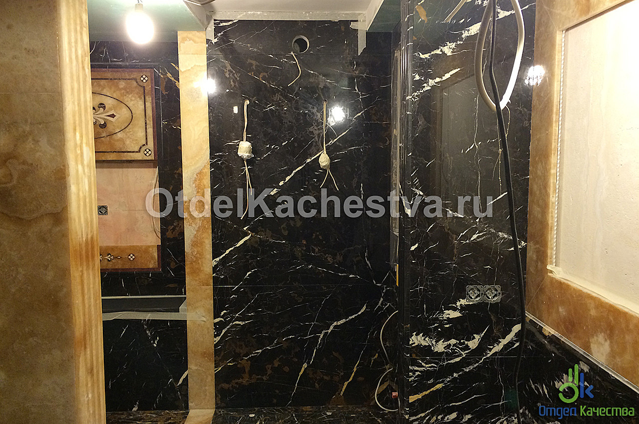 Укладка мрамора в ванной комнате