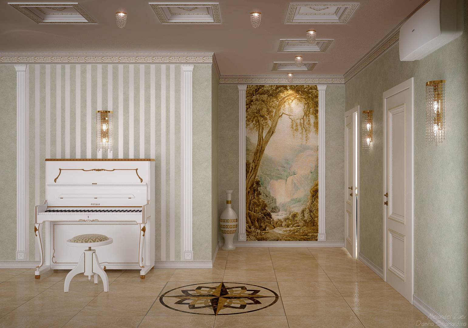 Дизайн коридора в классическом стиле в квартире, г.Краснодар