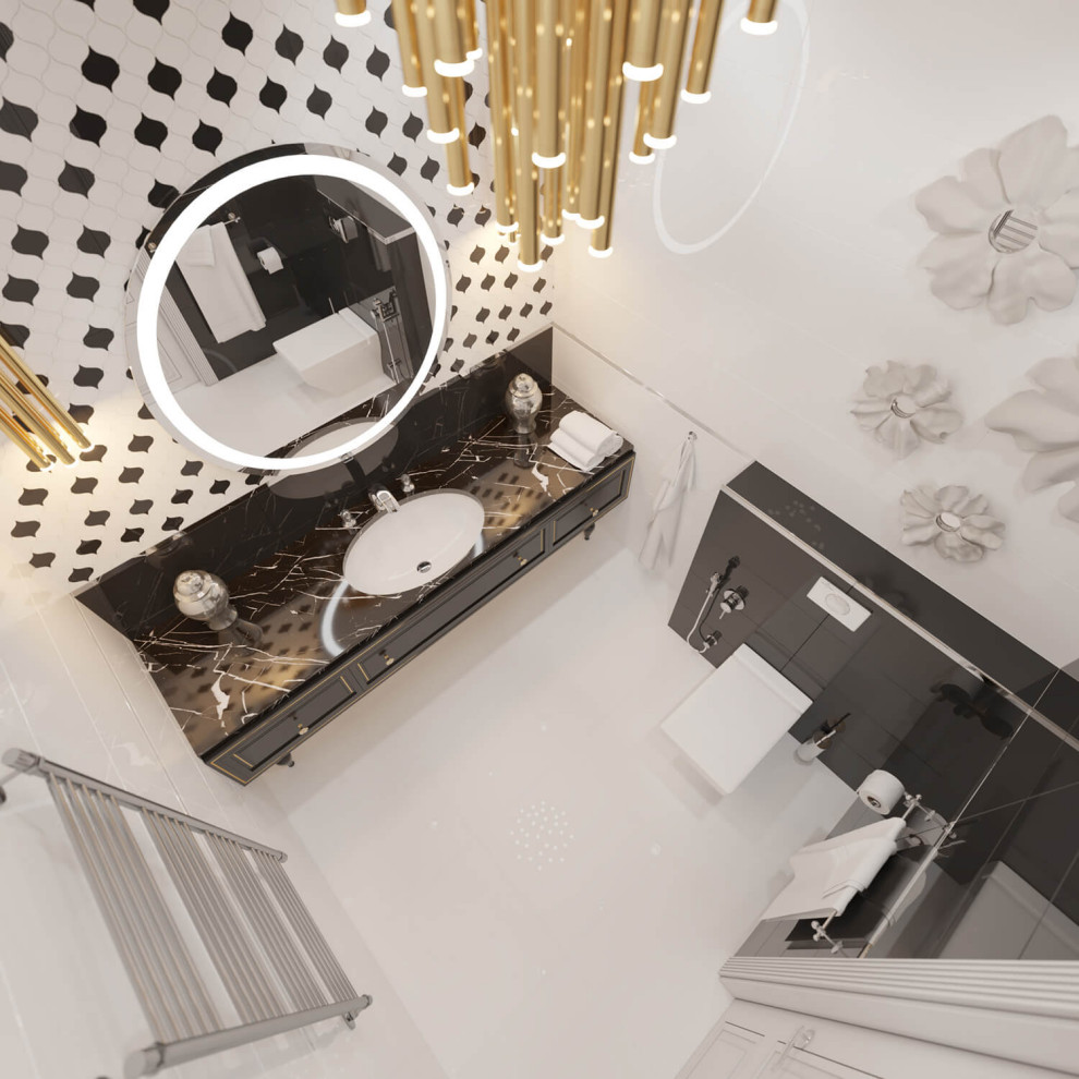 Дизайн интерьера одноэтажного жилого дома в стиле арт-деко