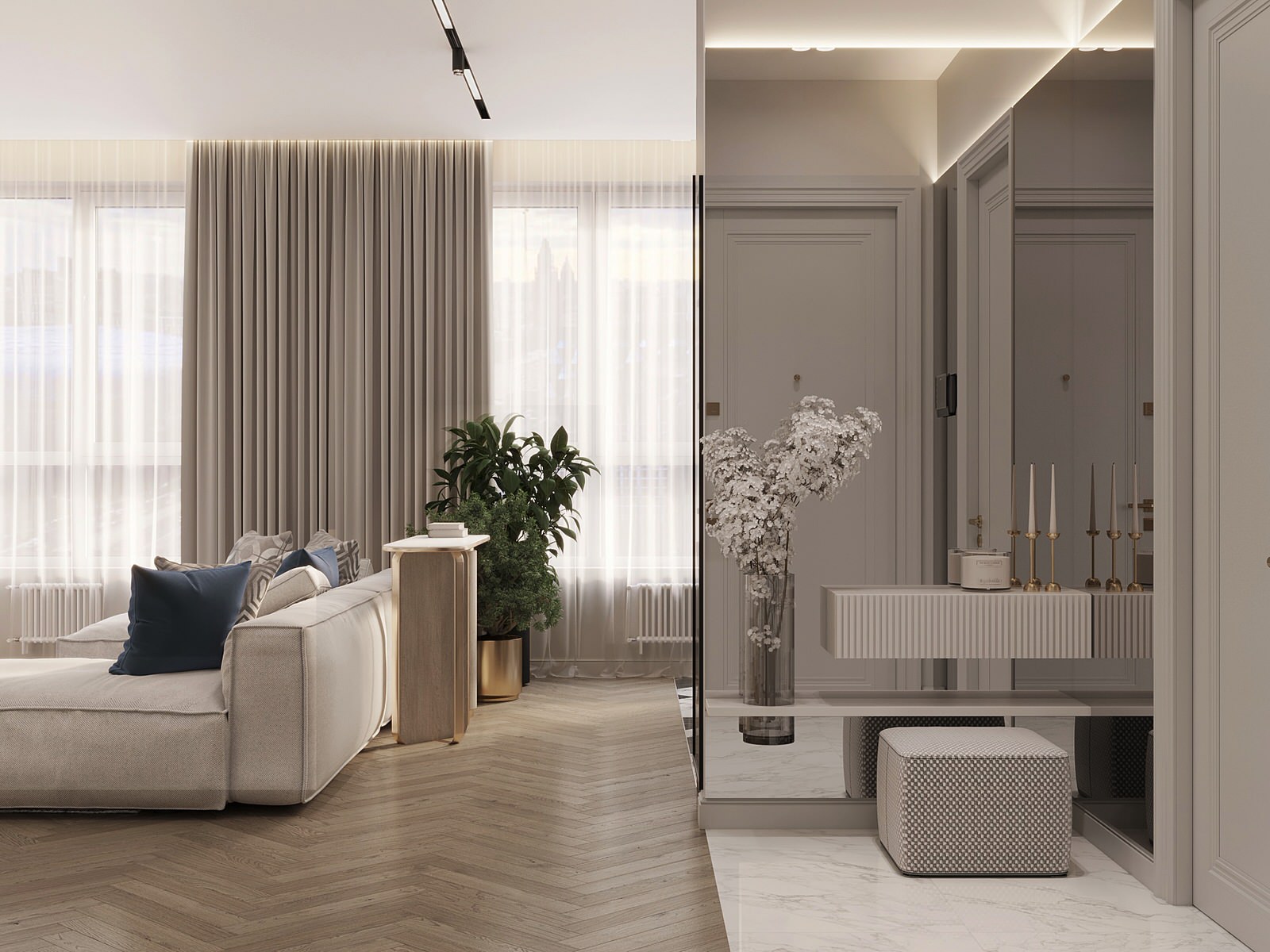 Дизайн-проект жилого дома в ЖК «Сердце Столицы» 80.3 кв.м