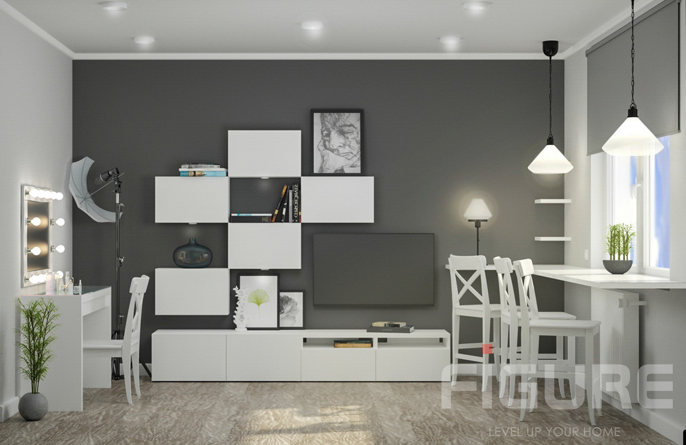 Обложка проекта: Дизайн проект спальни и гостиной ЖК "Новый Оккервиль"