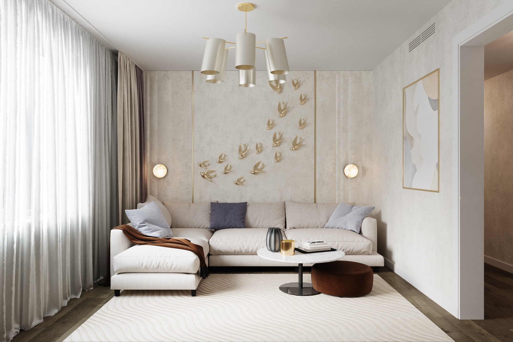 Квартира 108 кв.м. в современном стиле в ЖК Лобачевский.