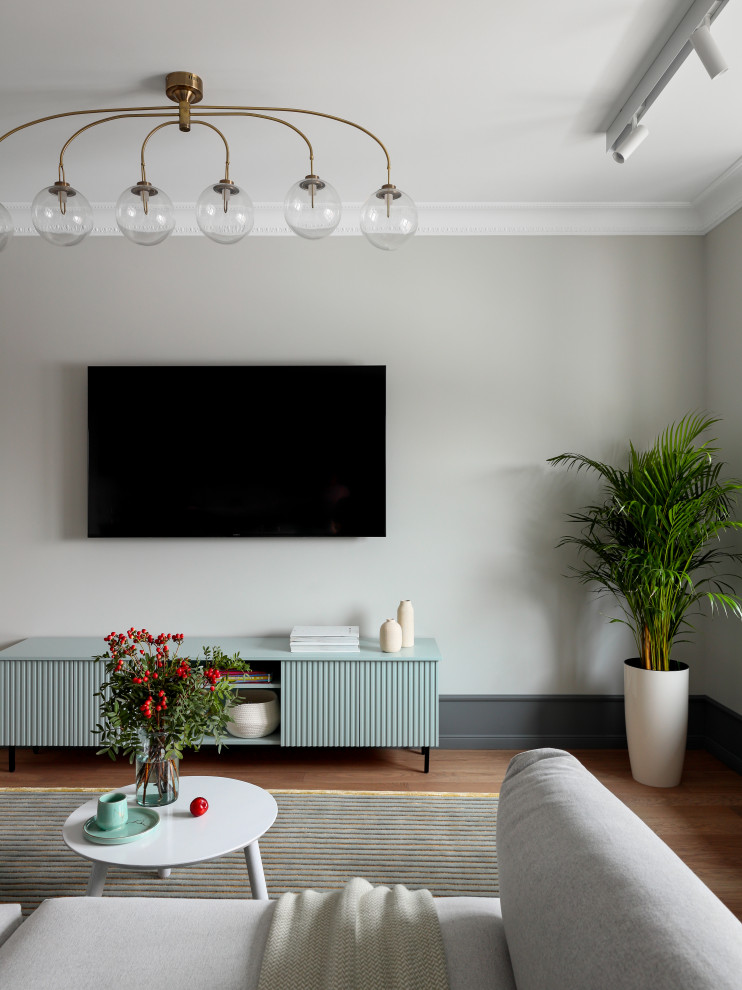 Квартира с синей кухней и детской комнатой