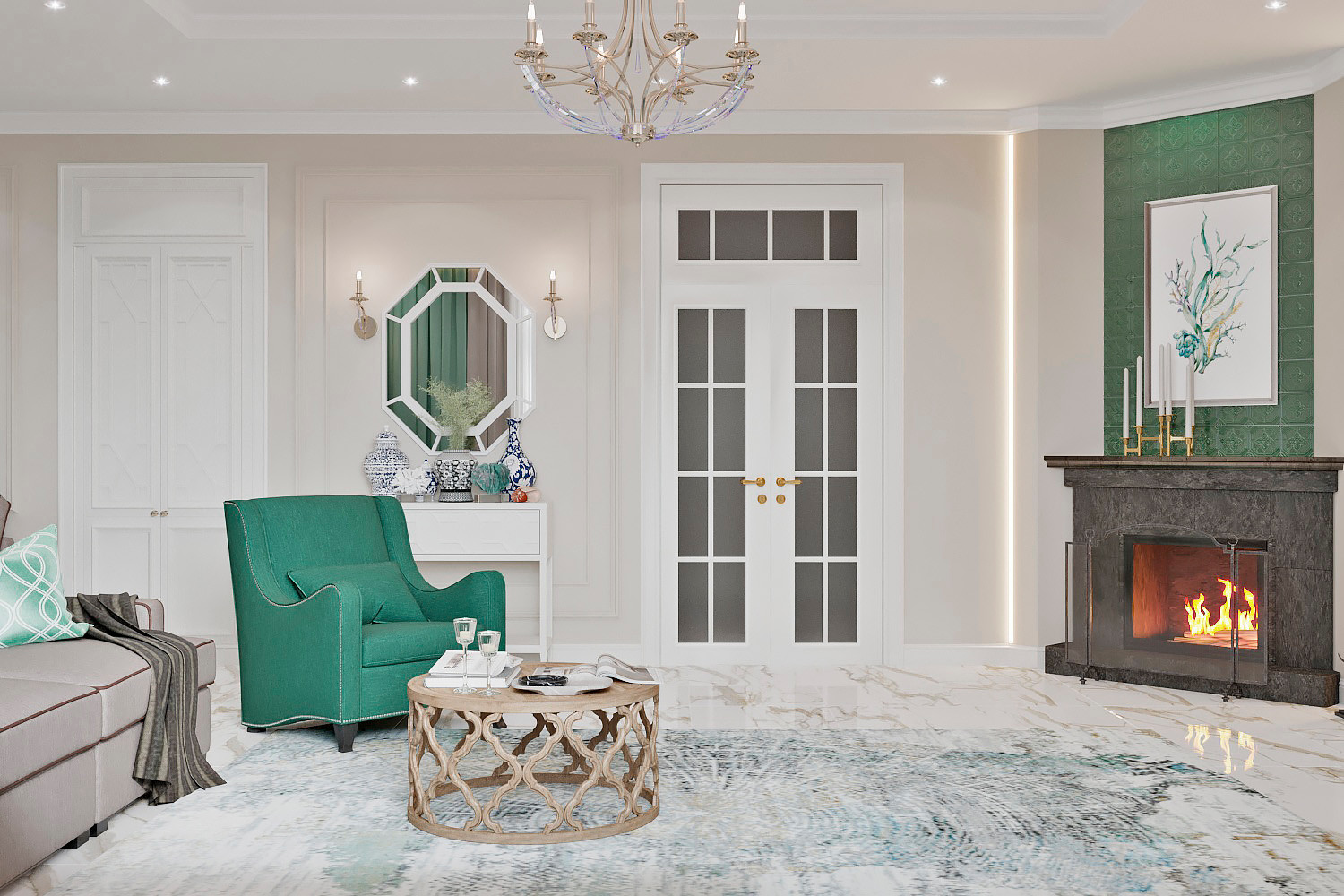 Гостинная в неоклассическом стиле