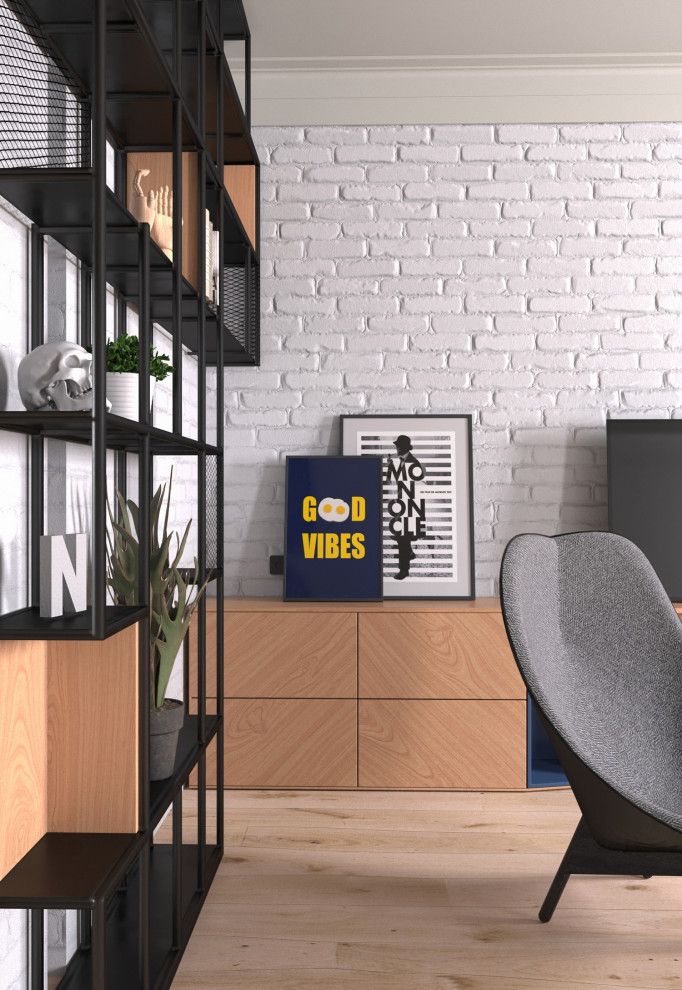 3d-визуализация "Эклектичный лофт" (оформление интерьера от Zeworkroom)