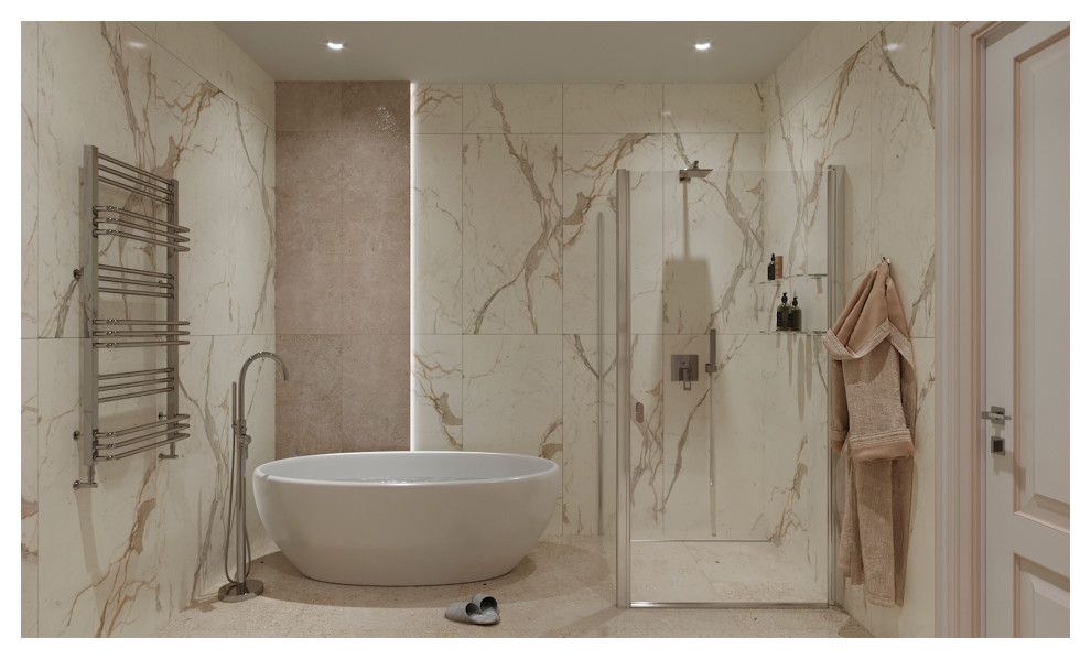 Дизайн-проект (холл, кухня-столовая, ванная комната)