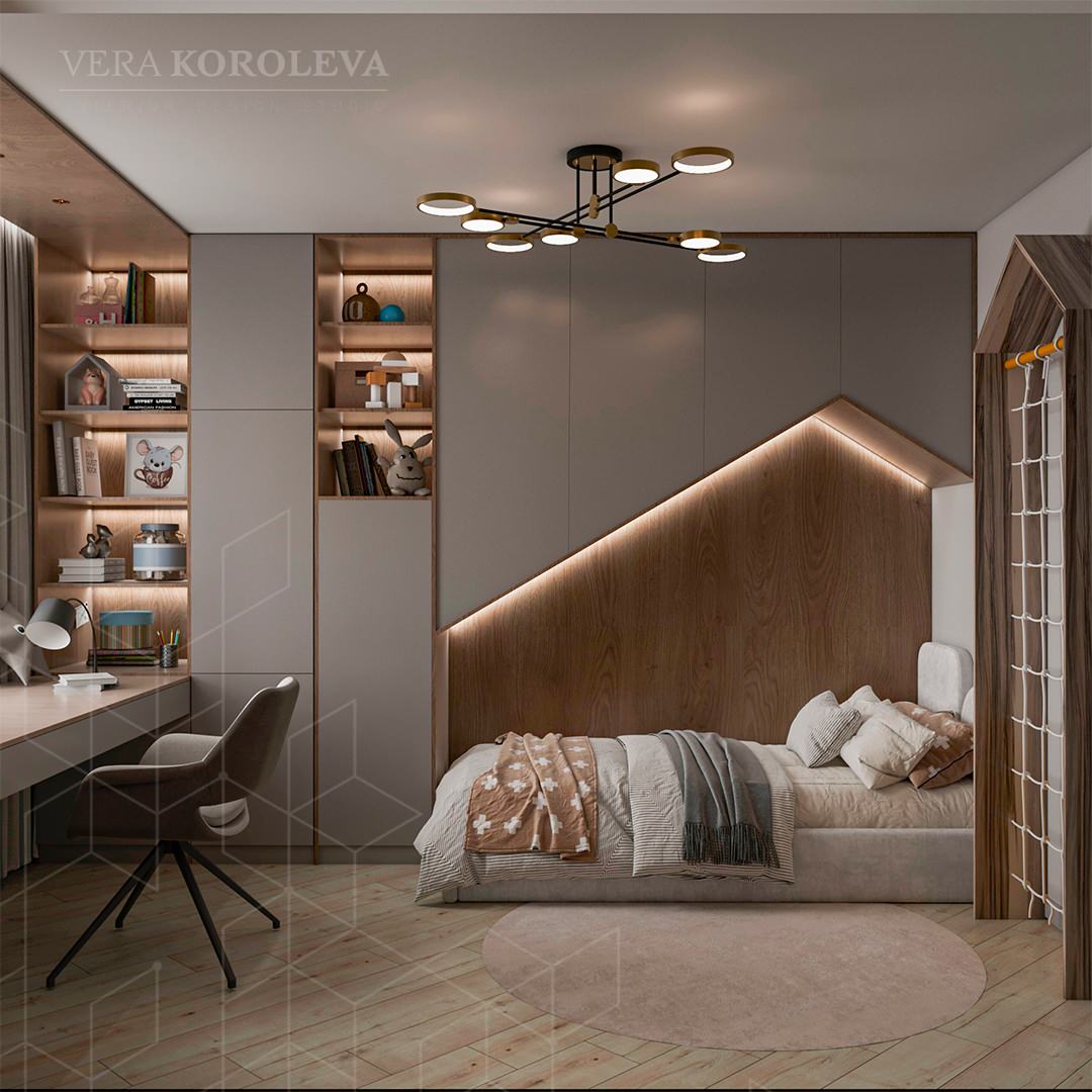 Дизайн-проект двухкомнатной  квартиры с золотыми акцентами в ЖК "Q-Мир"