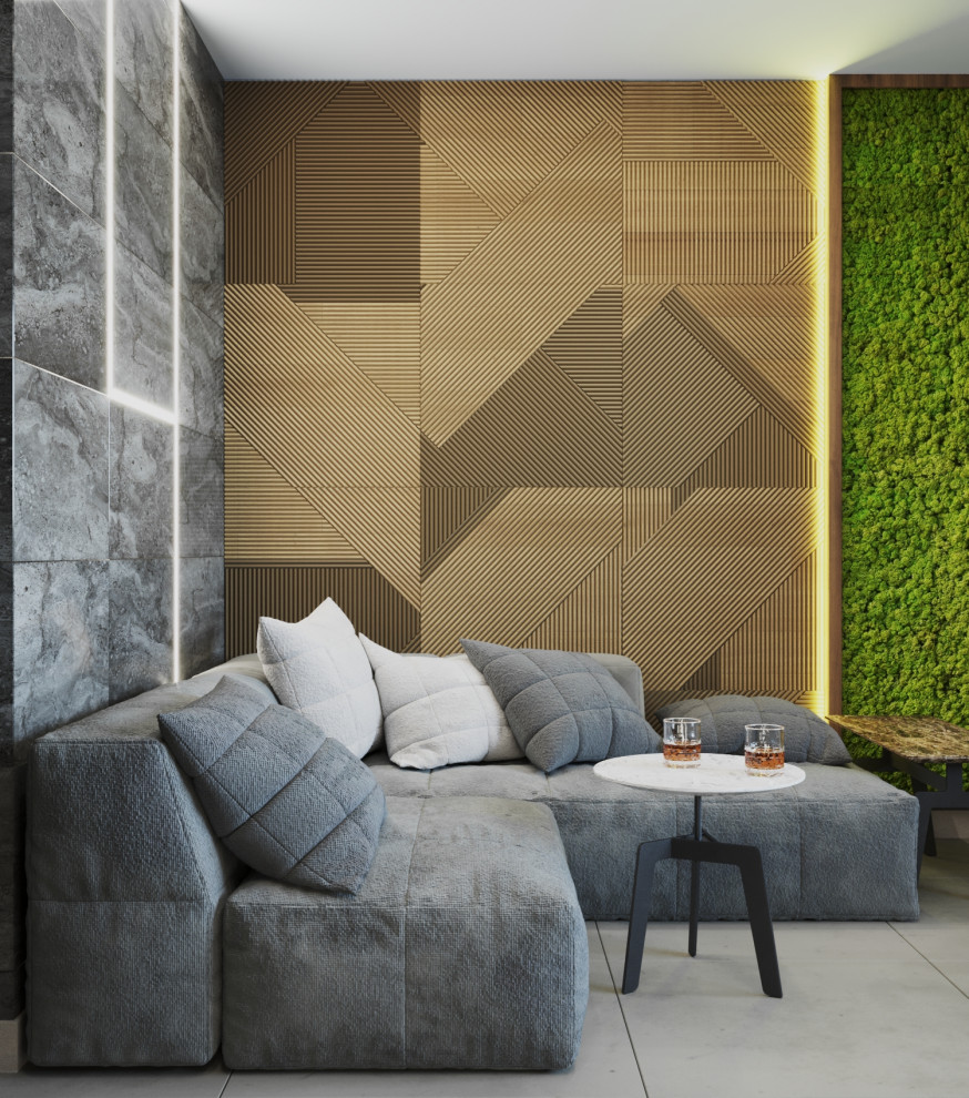 Визуализация гостинной и кухни