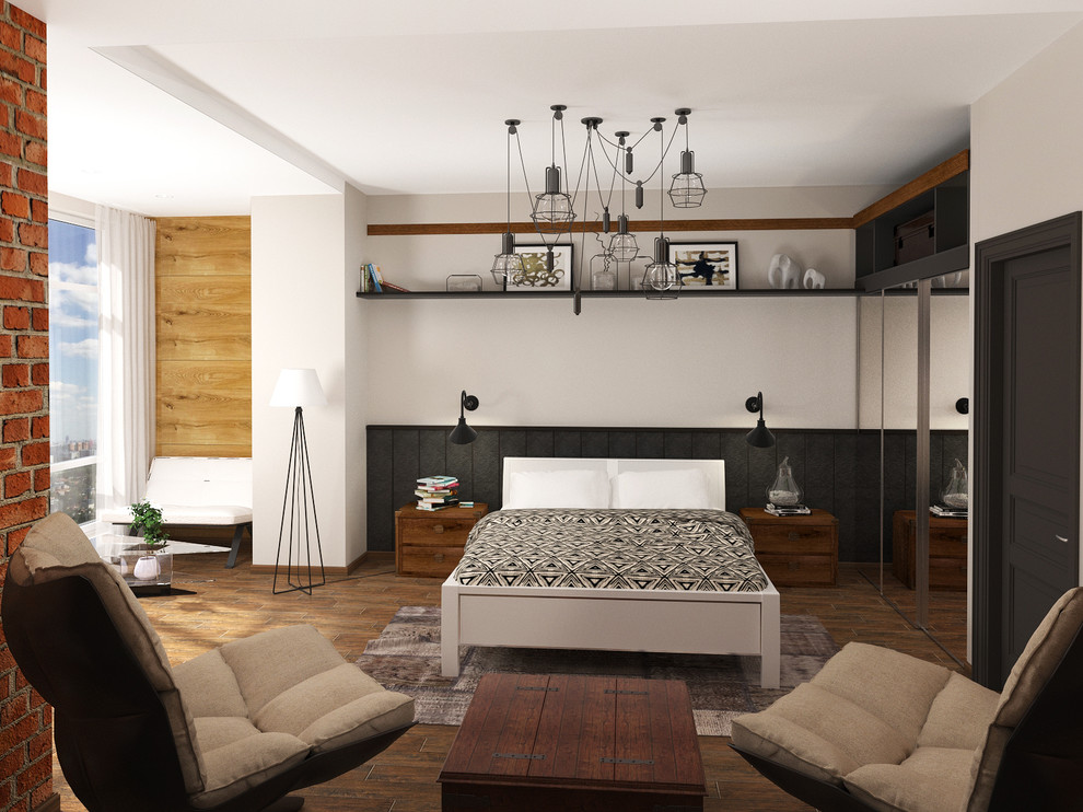 Квартира в стиле домашний лофт для семьи. Коммунарка, Московская обл.