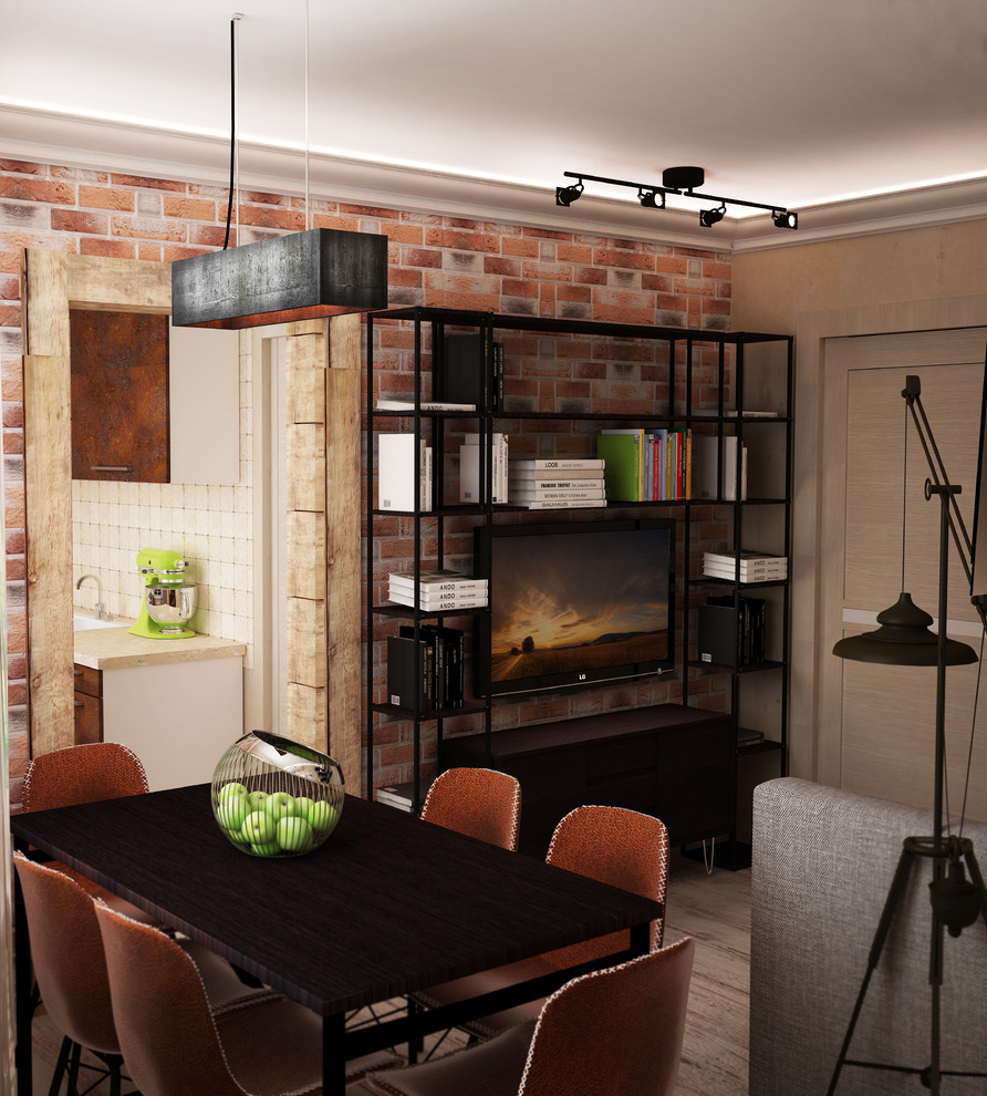 Обложка проекта: Дизайн-проект небольшой квартиры в стиле ЛОФТ