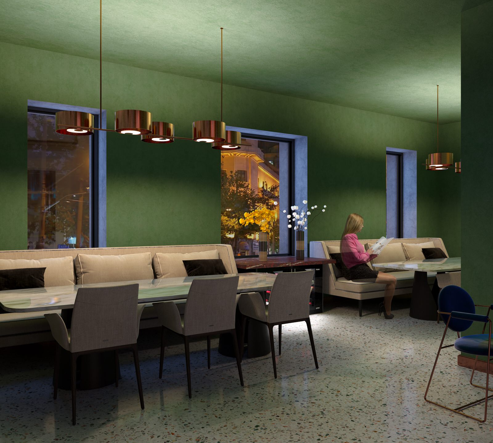Interior visualisation of cafe and restaurant Villa Forli