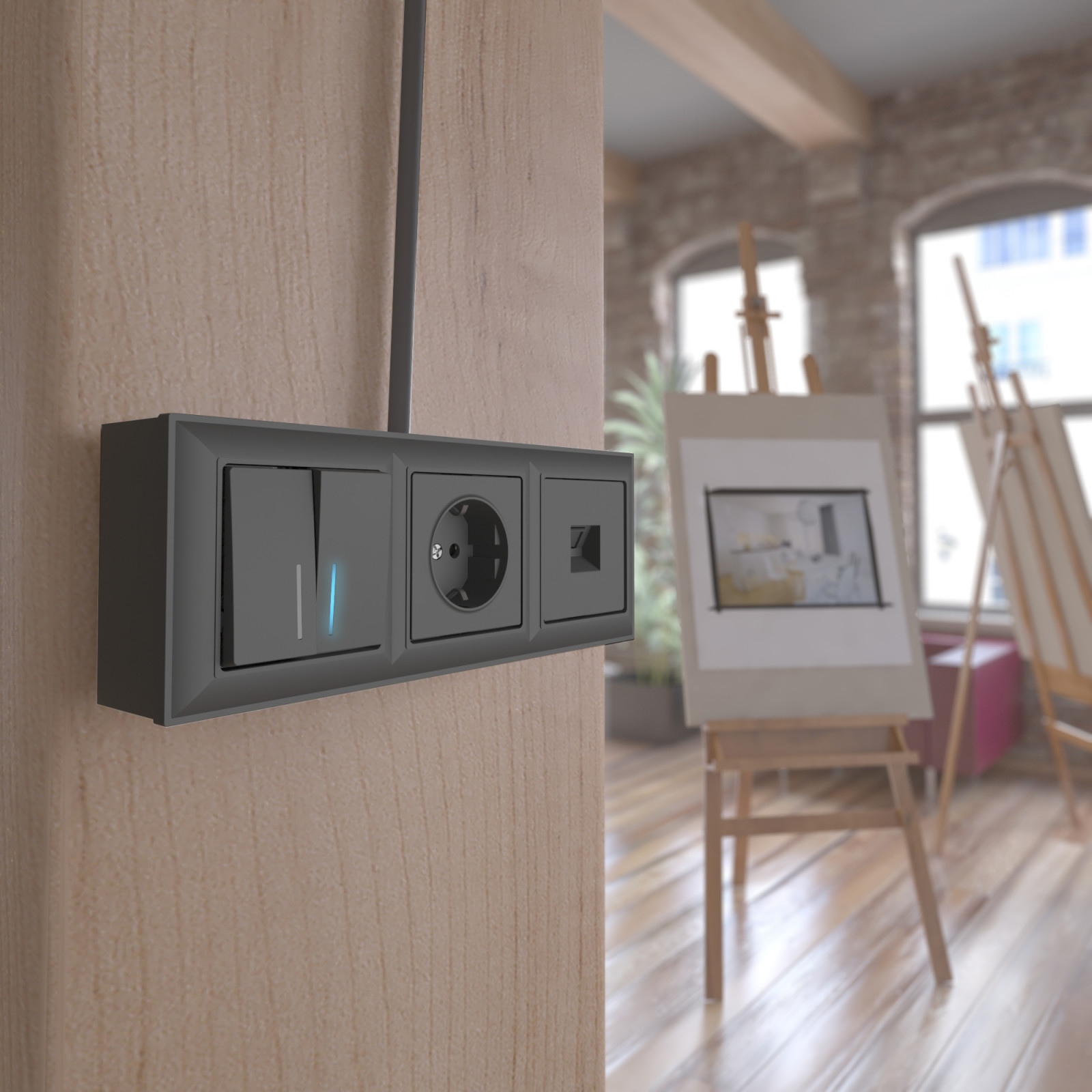 Коробка для накладного монтажа (Чёрный)