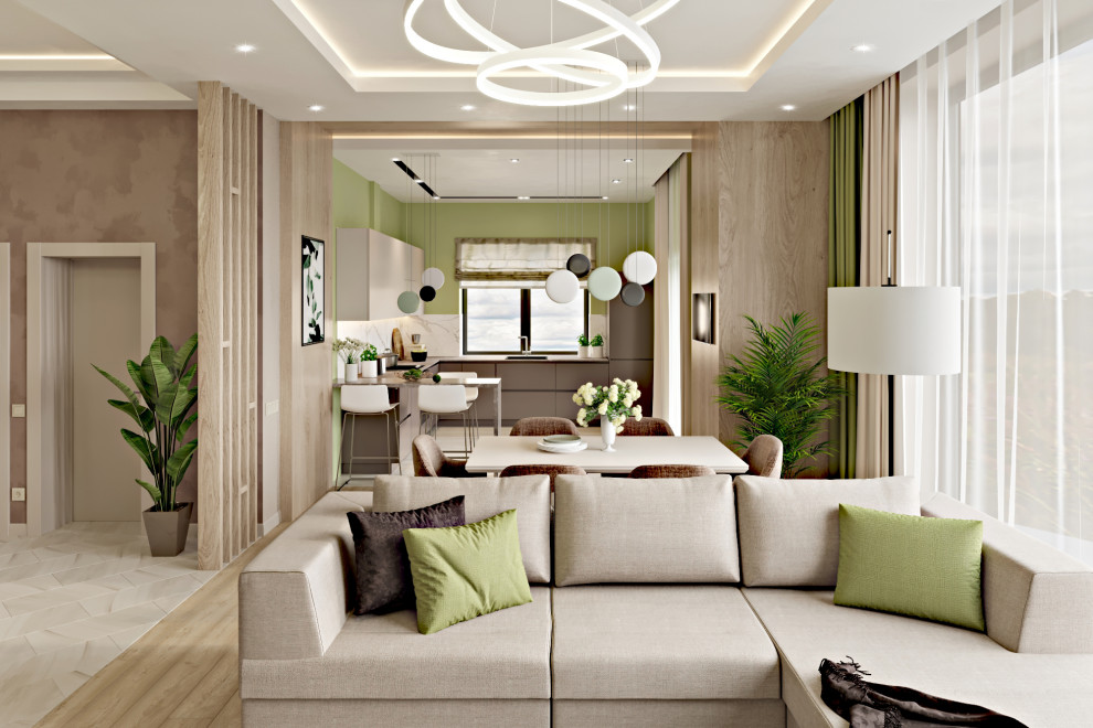 Обложка проекта: Дом - 130 м2. Кухня - гостиная - холл №1