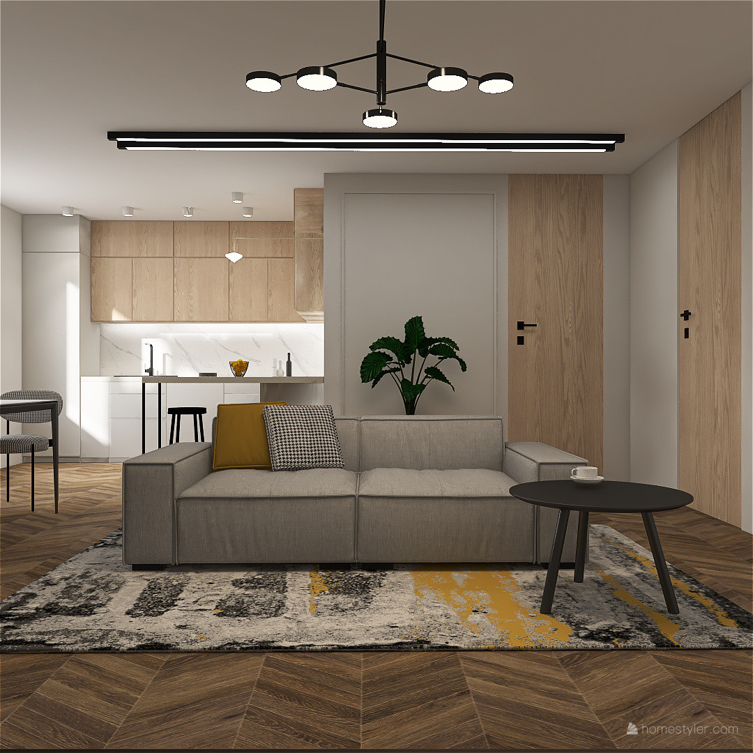 Современная трехкомнатная квартира с элементами неоклассики