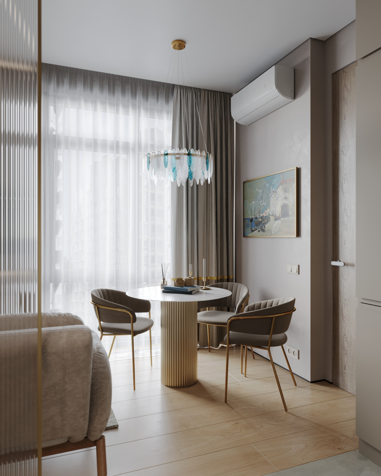 Дизайн интерьера однокомнатной квартиры "1к. квартира в ЖК Russian Design Distri